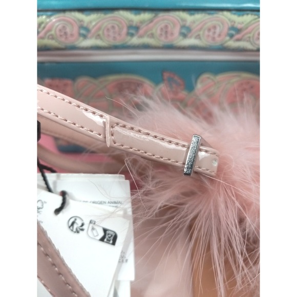 Zara Pink Feathers Strap Flats Summer Sandals Size 6.5 - Picture 9 of 12